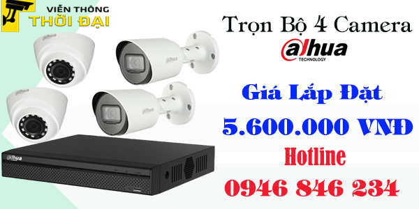 Trọn bộ 4 camera dahua độ phân giải 2M