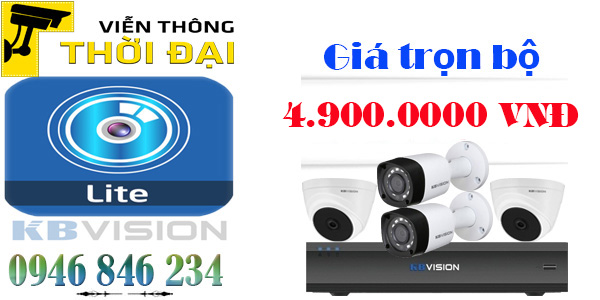 Trọn bộ 4 camera kbvision 2mp giá rẻ