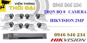 Trọn bộ 8 camera hikvision 2.0mp