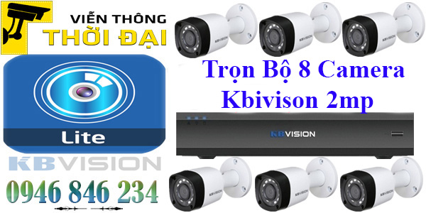 Lắp đặt trọn bộ 8 camera kbvision giá rẻ 2mp