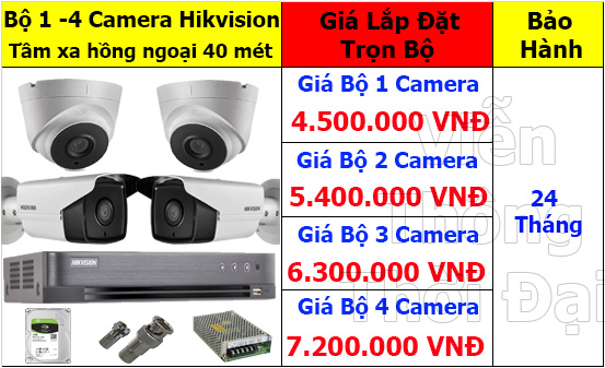 Lắp đặt camera quan sát tại quận bình thạnh - thủ đức 10 Trọn bộ 1 đến 4 camera hikvision 2mp dành cho nhà xưởng,kho bãi...