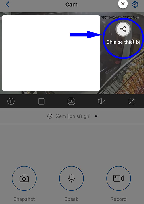 Thực hiện chia sẻ camera
